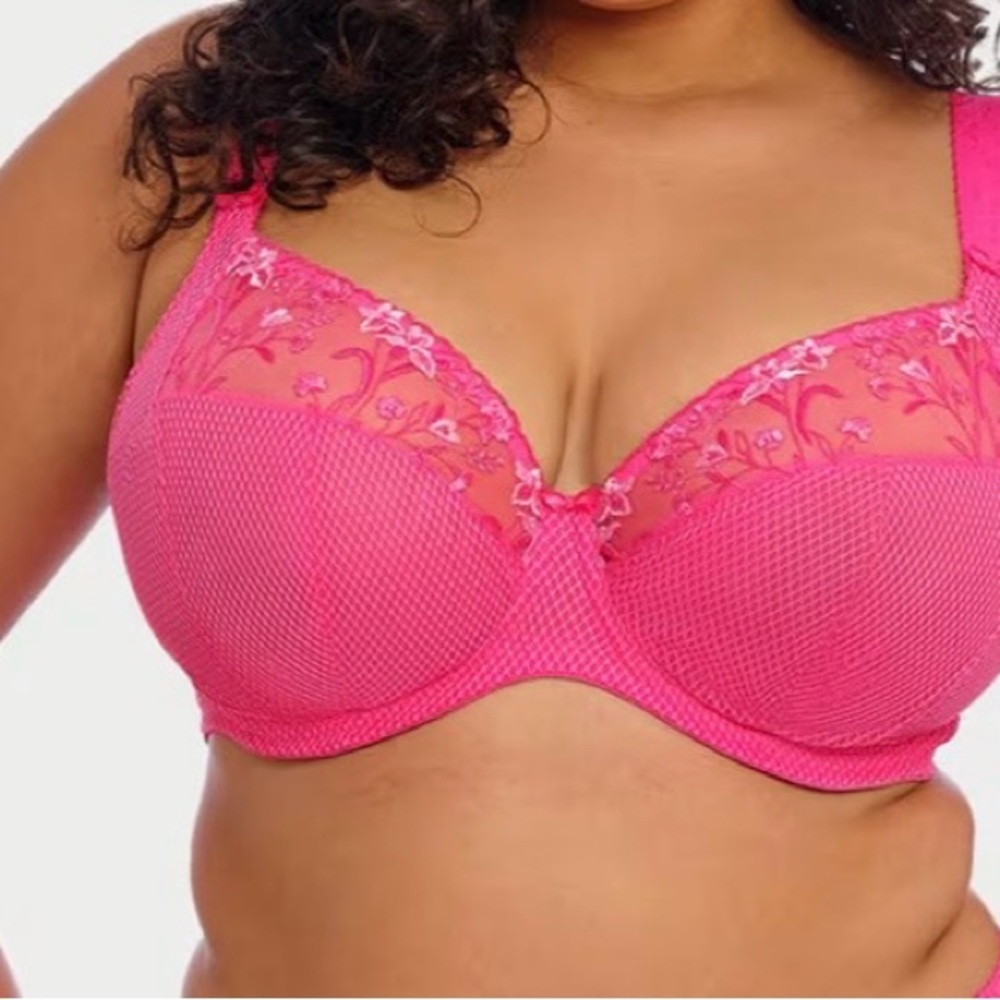 Pink Embroidered Underwire Bra